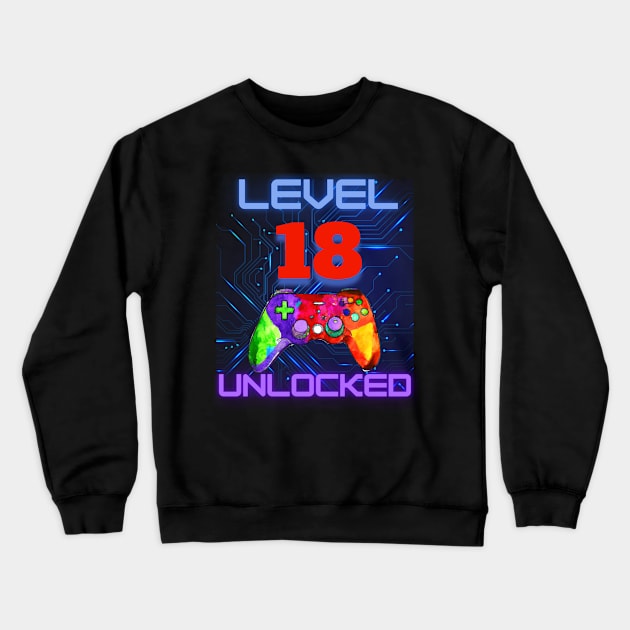 Level Unlocked Ultimate Gamer Graphic “3” Crewneck Sweatshirt by BesTees